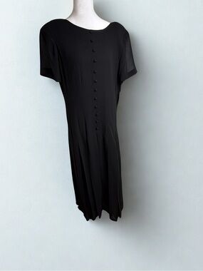 Ultra Dress Collection Black Midi Button-Front Dress